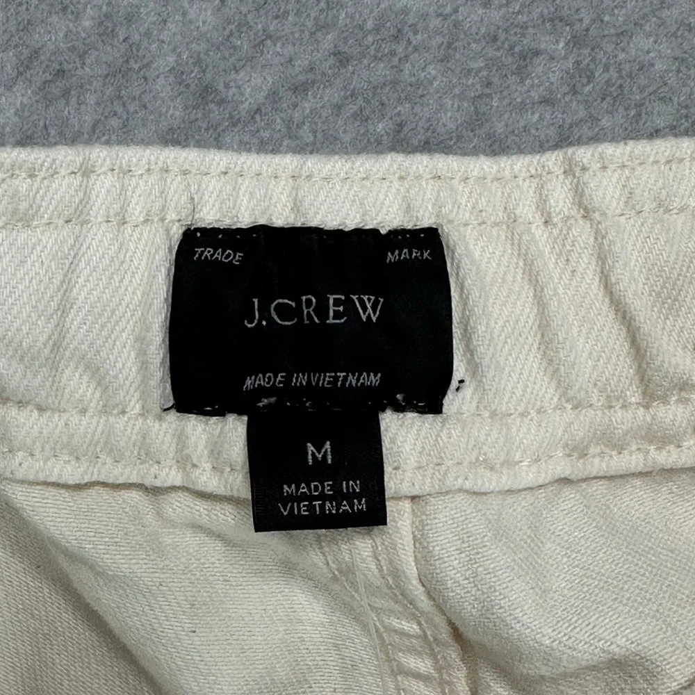 J.Crew Mens Raw Cotton Dock Pants Off-White Elastic Waist BE617 Size M NEW